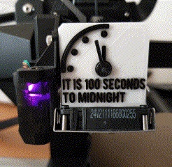 Doomsday-clock-2.gif Fichier STL Horloge du Jugement Dernier Creality Prusa Sprite CR10 Ender 3 S1 MK3 Extrudeuse 100 Seconds To Midnight・Modèle pour imprimante 3D à télécharger
