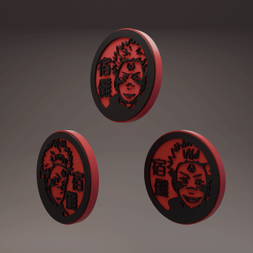 Ryomen Sukuna - Jujutsu Kaisen - Keychain and Coin/Badge