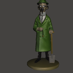 profesorgif.gif Fichier STL tintin le professeur litmus avec pelle le trésor de rackham le rouge .stl .obj・Design pour imprimante 3D à télécharger