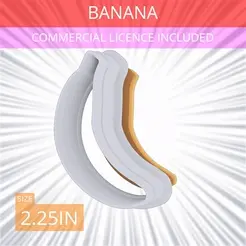 Banana~2.25in.gif Banana Cookie Cutter 2.25in / 5.7cm