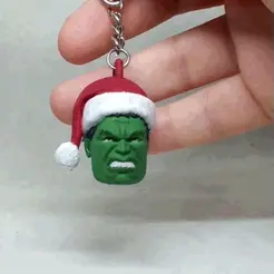 001.gif STL file santa Hulk keychain・3D print object to download, Adel85