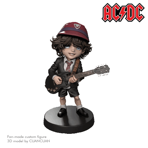 Angus Young – AC/DC Chibi Rock Lead Guitarist Figure (Fan Art)