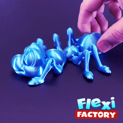 Ant300.gif Download STL file Cute Flexi Print-in-Place Ant • 3D print object, FlexiFactory