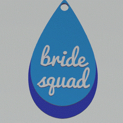 bride-squad-earrings.gif STL file Bachelorette earrings - Bride Squad・3D print design to download