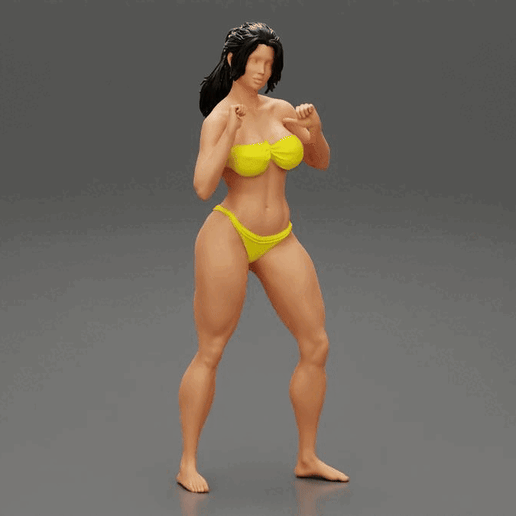 ezgif.com-gif-maker-11.gif 穿着比基尼摆出自信姿势的女性 3D 打印模型