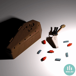 GIF-Coffin-candies.gif Descargar archivo STL Tazón de caramelos de ataúd - IMPRESIÓN EN EL LUGAR - halloween - ataúd • Modelo para la impresión en 3D, iris3design