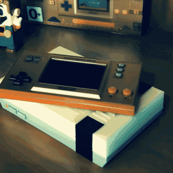 ezgif.com-gif-maker-2.gif STL file Game and Watch - NES themed case・3D printing design to download