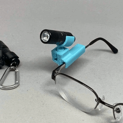 anim_gif.gif Télécharger fichier STL gratuit Support de lampe de poche EDC pour lunettes ( joint à rotule ) • Design à imprimer en 3D, CyberCyclist