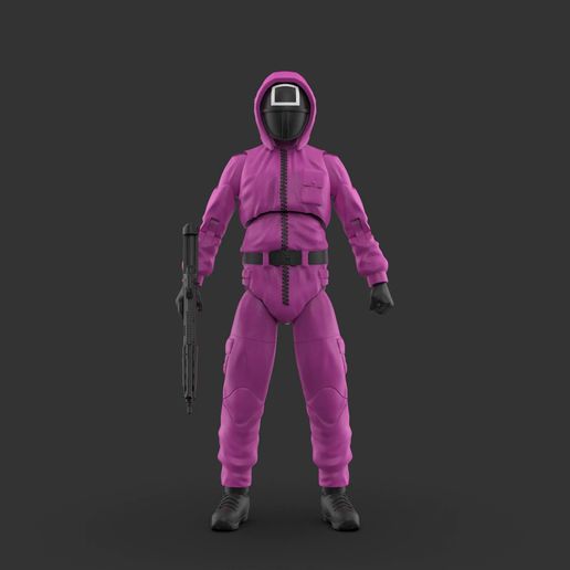 🦑 Squid Game Pink Guard 1/18 Scale Articulated Figure・ STL File for 3D ...