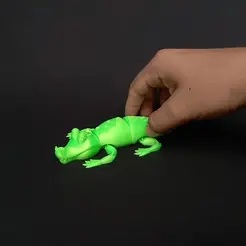 Video.Guru_2021-1613849769435.gif Файл STL flexi print alligator green・Идея 3D-печати для скачивания