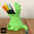 PATREON-33.gif STL-Datei Chubby Dinosaurier T-Rex Dino Bleistifthalter kostenlos・3D-druckbares Objekt zum herunterladen