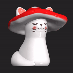ezgif.com-gif-maker.gif Free STL file Cute3D | Mushroom Cat・3D printing design to download
