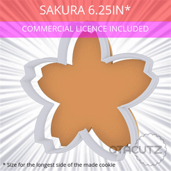 Sakura_6.25in.gif STL file Sakura Cookie Cutter 6.25in / 15.9cm・Template to download and 3D print
