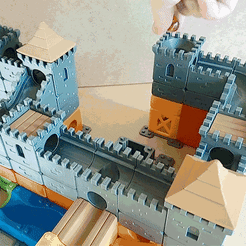 MarbleRunBlocks-MedievalCastle01.gif Archivo STL Marble Run Blocks - Pack Castillo Medieval・Objeto de impresión 3D para descargar, WabbyStudio