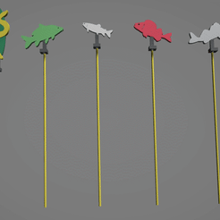 ryby-2mm-gif.gif STL file Fishing Float 2mm / stick / Floating Lure ! color by layers・Design to download and 3D print
