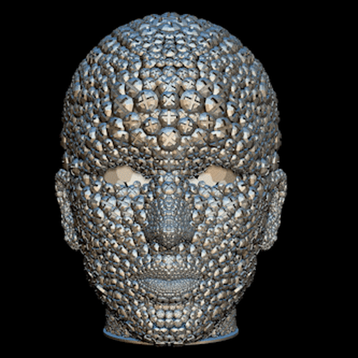 3D HUMAN HEAD ILLUSTRATION (SCREWS N NUTS) 3D model