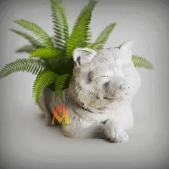 Shiba-Inu-PLanter.gif STL file Cute Shiba Inu Puppy Planter - Dog Breed - 3D Print Model・3D printer model to download