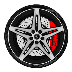 Ferrari-2-wheels-with-mount.gif Fichier STL Roues Ferrari avec support・Idée pour impression 3D à télécharger