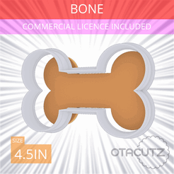 Bone~4.5in.gif Archivo STL Cortador de galletas de hueso 4.5in / 11.4cm・Objeto imprimible en 3D para descargar