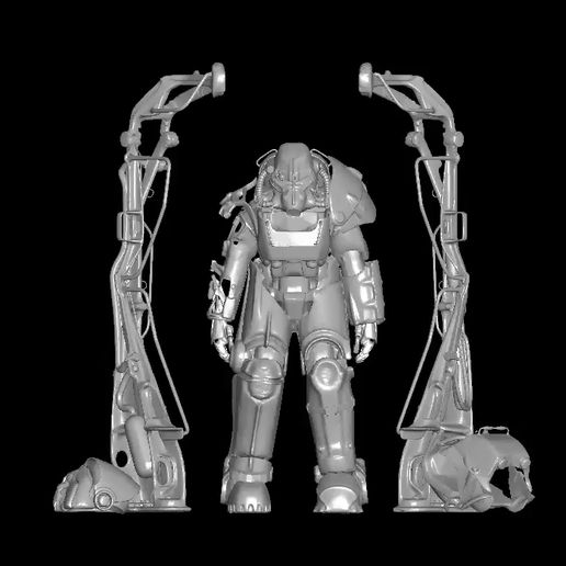🚉 Fallout Loading Screen Image, Power Armor in Station・ STL File for 3D ...