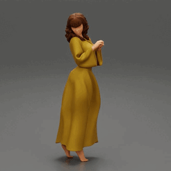 ezgif.com-gif-maker-6.gif Archivo 3D Mujer de moda de pie con vestido largo de espaldas y mirando por encima de su hombro Modelo de impresión 3D・Diseño de impresión en 3D para descargar, 3DGeshaft