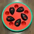 WatermelonCatToyOpenAndClose.gif Watermelon Treat Puzzle Interactive Cat Toy with Multiple Difficulty Levels