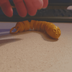 GifMaker_20220403223620124.gif STL file Happy Worm Keychain・3D printer model to download, Wobble-Werks