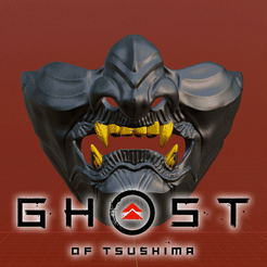 GIF-Ghos-of-Tsushima.gif 3MF-Datei Ghost of Tsushima Mask herunterladen • Objekt für 3D-Drucker, Markdejavu