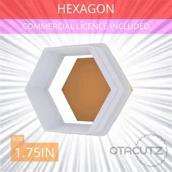 Hexagon~1.75in.gif Hexagon Cookie Cutter 1.75in / 4.4cm