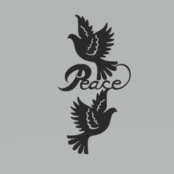 peace.gif Descargar archivo STL gratis Paz con la paloma • Modelo para imprimir en 3D, 3DFilePrinter