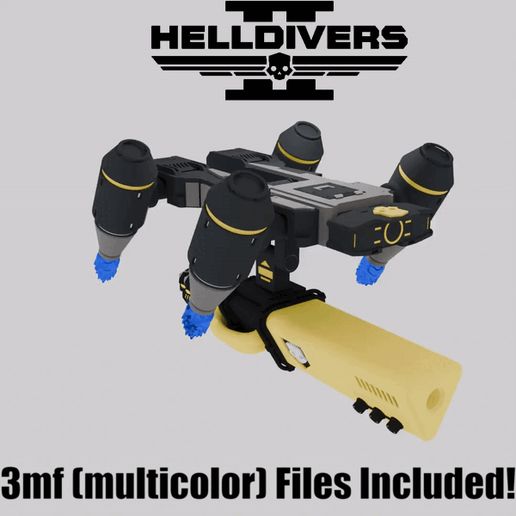 0001-0200-ezgif.com-added-text.gif Helldivers 2 Guard Dog Rover AX/LAS-5 Laser / Video game Military Drone 3d print 3mf Prop