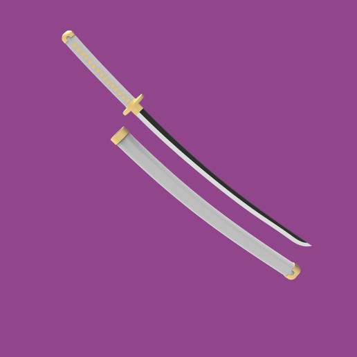 👾 Wado Ichimonji 3D Printable Katana Replica・ STL File for 3D