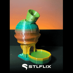 Ss eee ae STL-Datei Würfel-Zufallsgenerator - Würfelturm herunterladen • Vorlage für den 3D-Druck, STLFLIX