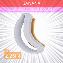 Banana~2.25in.gif Archivo 3D Cortador de galletas Plátano 5.7cm / 2.25in・Idea de impresión 3D para descargar