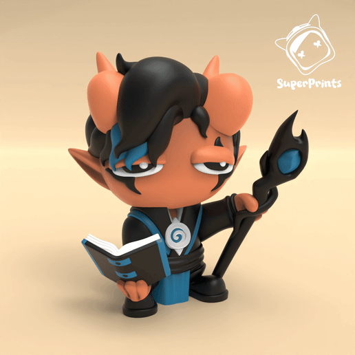 Tiefling Warlock  - Easy Multicolor FDM D&D Minis (No supports)