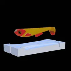 am-bait-10cm-eye-8mm-hoof.gif STL file AM bait fish 10cm hoof form for predator fishing・3D printable model to download