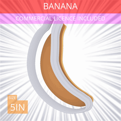 Banana~5in.gif Archivo 3D Cortador de galletas Banana 5in / 12.7cm・Design para impresora 3D para descargar