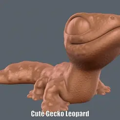 Cute-Gecko-Leopard.gif Fichier STL Cute Gecko Leopard (Impression facile sans support)・Objet pour imprimante 3D à télécharger, Alsamen