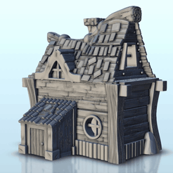 GIF.gif Download STL file Wooden traditional house 1 - Medieval Flames of war Bolt Action SAGA DBA Age of Sigmar Warhammer • 3D printing design, Hartolia-miniatures