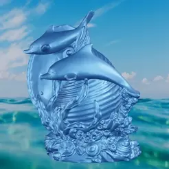 2-dauphin-coquillage-gifff.gif STL file Dolphin shell・Template to download and 3D print, motek