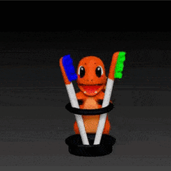 charmander-1.gif STL file charmander toothbrush holder, pen holder・3D print design to download