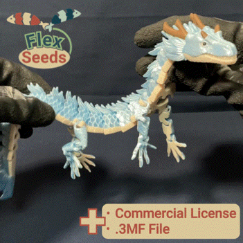 Flexi Azure Dragon, Medium Size (Print-in-place)