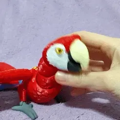 GIF.gif STL file Scarlet Macaw Articulated Figure・3D printer model to download
