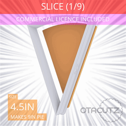 1-9_Of_Pie~4.5in.gif 3D file Slice (1∕9) of Pie Cookie Cutter 4.5in / 11.4cm・3D printable design to download