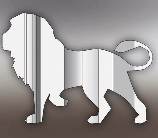 Lion Text Flip | Lion Face & Text 3D model