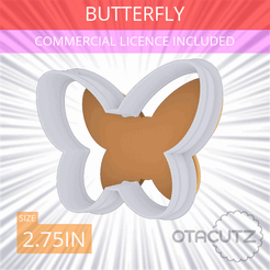 Butterfly~2.75in.gif STL file Butterfly Cookie Cutter 2.75in / 7cm・3D printer model to download