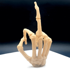 20230602_190323.gif STL-Datei Skelett Hand Mittelfinger・3D-druckbares Modell zum Herunterladen