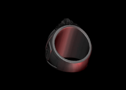 Signet lion ring - 3D model önizlemesi