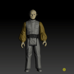 lobot.gif 3D file Star Wars .stl Lobot .3D action figure .OBJ Kenner style.・3D print design to download