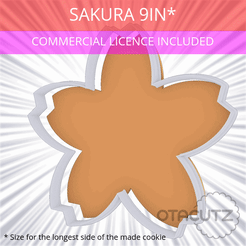 Sakura_9in.gif STL file Sakura Cookie Cutter 9in / 22.9cm・3D printing design to download